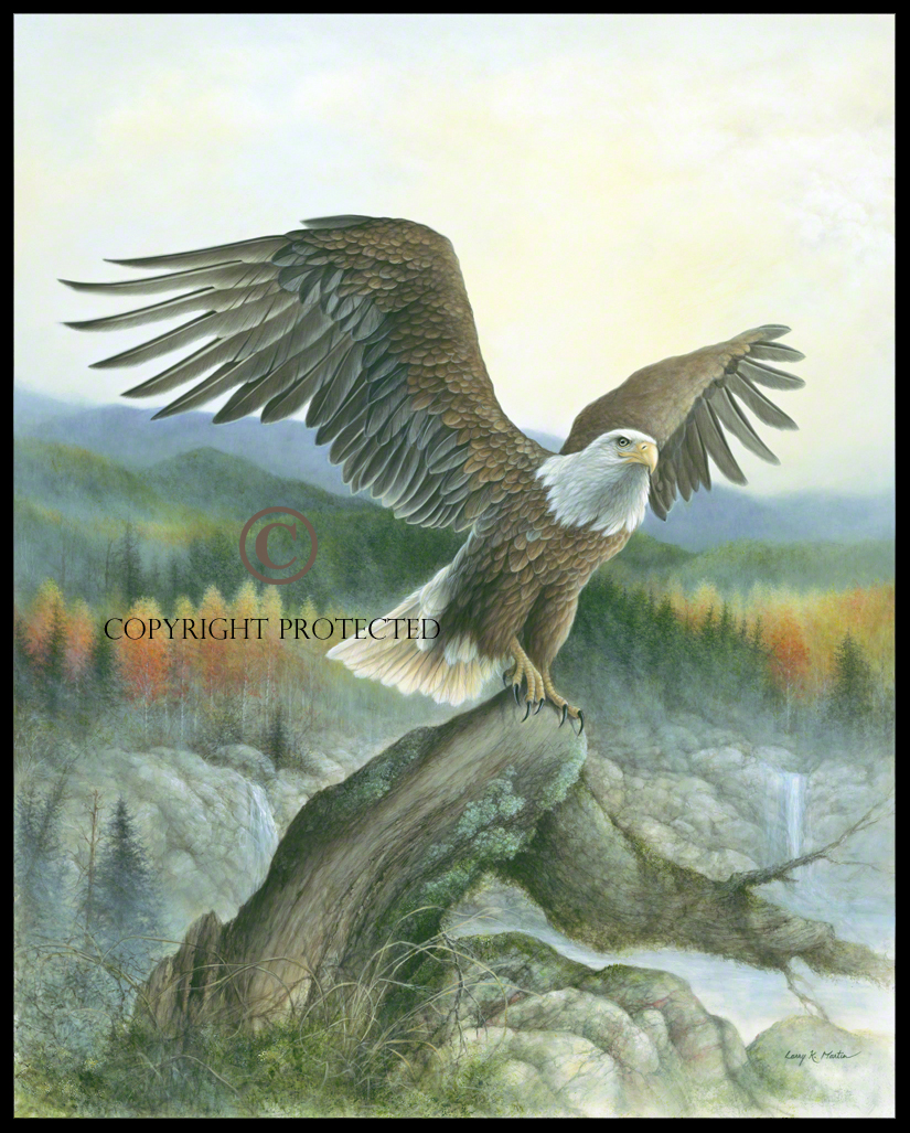"Time To Soar...Again" Bald Eagle by American wildlife artist Larry K. Martin